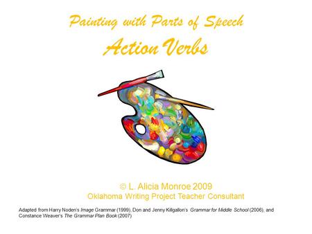 Painting with Parts of Speech Action Verbs