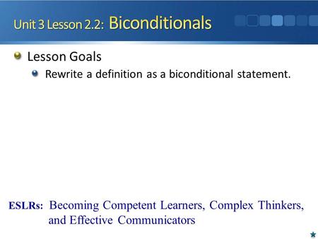 Unit 3 Lesson 2.2: Biconditionals