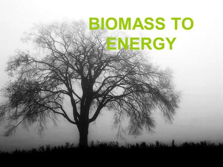 BIOMASS TO ENERGY. What is meant by Biomass Materials produced by metabolic activities of biological systems (plants and animals) and/or products of their.