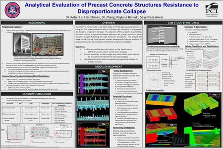 Analytical Evaluation of Precast Concrete Structures Resistance to Disproportionate Collapse Progressive Collapse:  When a ”disproportionately” large.