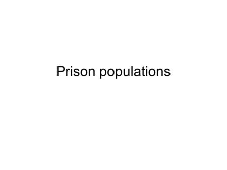 Prison populations. What are the legal standards? (from the UN minimum rules for treatment of prisoners) 8. The different categories of prisoners shall.