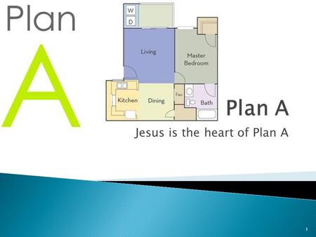 Jesus is the heart of Plan A 1.  When we are faced with a decision or are trying to solve a problem – we develop a plan.  We call this – Plan A.  Plan.