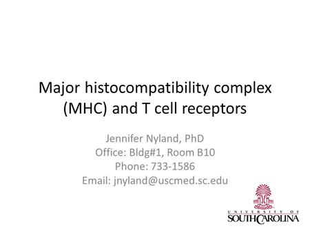 Major histocompatibility complex (MHC) and T cell receptors