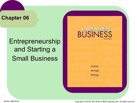 Entrepreneurship and Starting a Small Business Chapter 06 McGraw-Hill/Irwin Copyright © 2013 by The McGraw-Hill Companies, Inc. All rights reserved.