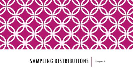 SAMPLING DISTRIBUTIONS Chapter 8. DISTRIBUTIONS OF THE SAMPLE MEAN Lesson 8.1.