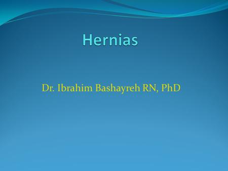 Dr. Ibrahim Bashayreh RN, PhD