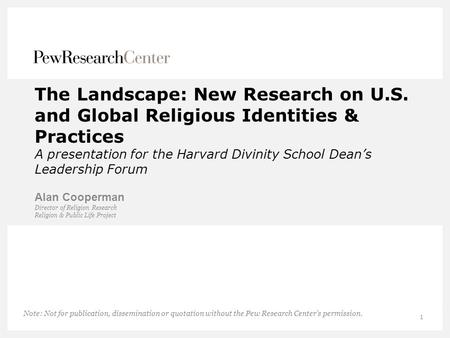 The Landscape: New Research on U. S