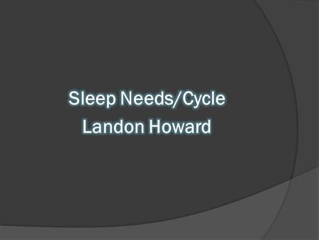 Sleep Cycle  Part of the cycle of sleep and waking.  Circadian Rhythm: naturally occurring 24- hr cycle.  Rest-activity of actually 25.1 hours. Stay.