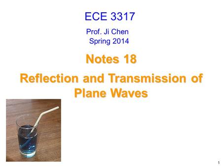 Reflection and Transmission of Plane Waves