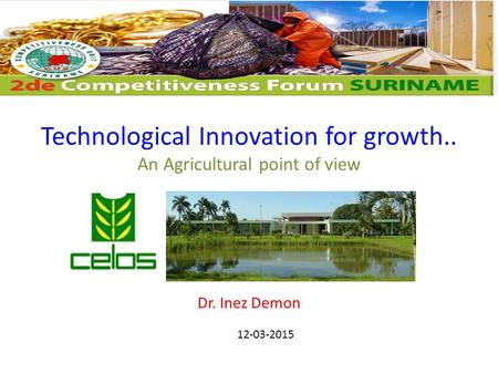 Technological Innovation for growth.. An Agricultural point of view