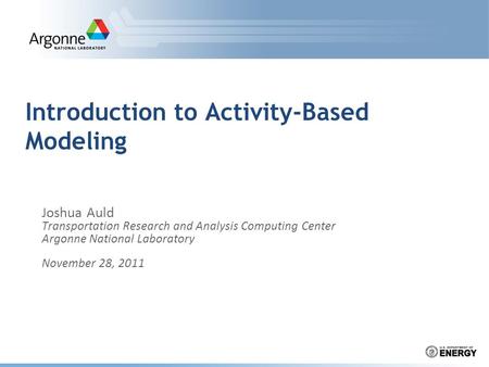 Introduction to Activity-Based Modeling
