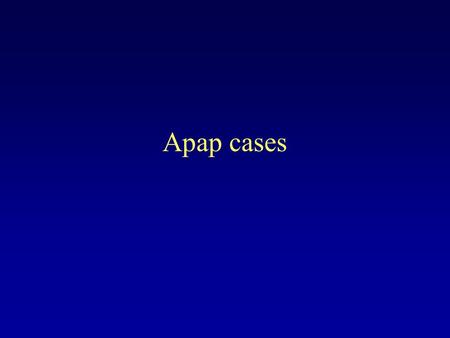 Apap cases. Case 3.1 21 year old woman brought to the ED by her boyfriend. He had learned that she had ingested 30 325mg Tylenol tablets in an attempted.
