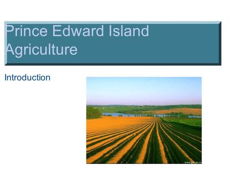 Prince Edward Island Agriculture Introduction. PEI General Agriculture Facts ▪# 1 industry - followed by tourism ▪620,000 acres (approx.) out of possible.