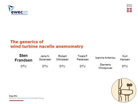 The generics of wind turbine nacelle anemometry