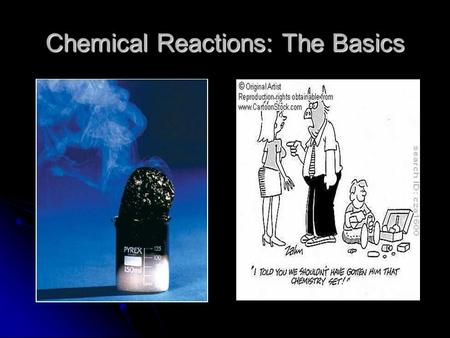 Chemical Reactions: The Basics. Chemical Reactions Introduction What is a chemical reaction? What is a chemical reaction? Any process in which one set.