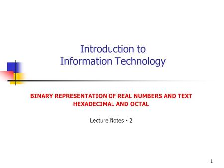 Introduction to Information Technology