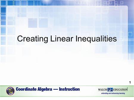 Creating Linear Inequalities