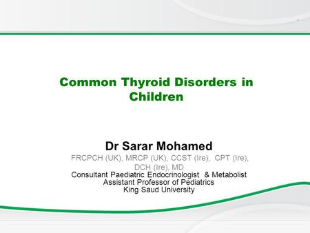 Common Thyroid Disorders in Children