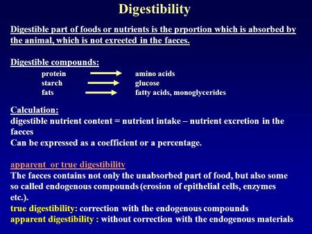 Digestible compounds: protein amino acids