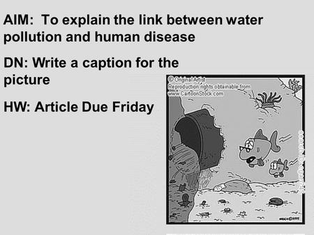 AIM: To explain the link between water pollution and human disease