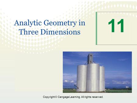 11 Analytic Geometry in Three Dimensions