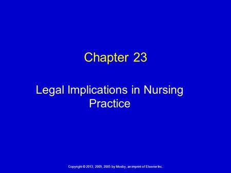 Legal Implications in Nursing Practice
