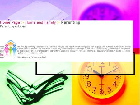 Home PageHome Page > Home and Family > ParentingHome and Family Parenting Articles There is much to write about parenting. Parenting is a 24 hour a day.