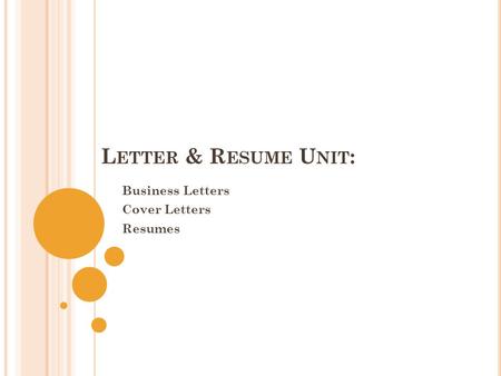 Business Letters Cover Letters Resumes