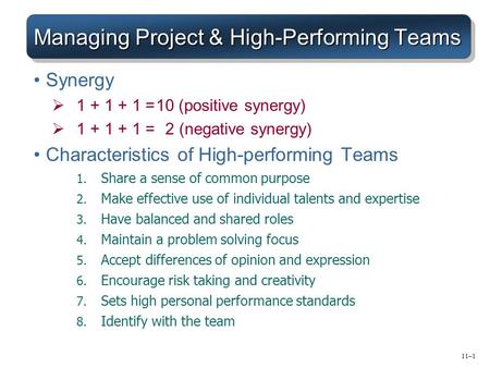 Managing Project & High-Performing Teams