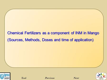 Chemical Fertilizers as a component of INM in Mango