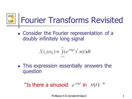 Fourier Transforms Revisited