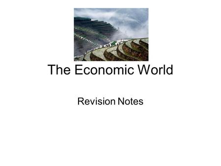 The Economic World Revision Notes.
