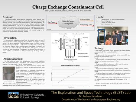 The Exploration and Space Technology (EaST) Lab Dr. Andrew Ketsdever Department of Mechanical and Aerospace Engineering Charge Exchange Containment Cell.