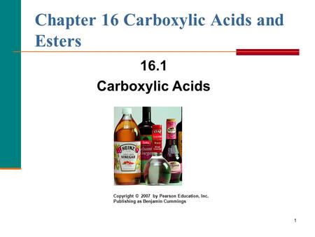 Chapter 16 Carboxylic Acids and Esters