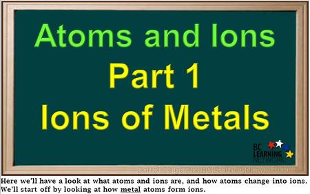Here we’ll have a look at what atoms and ions are, and how atoms change into ions. We’ll start off by looking at how metal atoms form ions.
