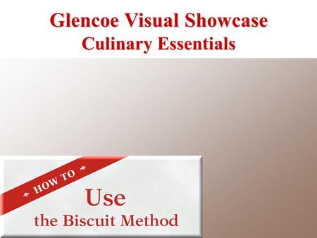 Glencoe Visual Showcase Culinary Essentials. Prepare the sheet pan. Grease the sheet pan with a commercial pan grease or line the pan with parchment paper.
