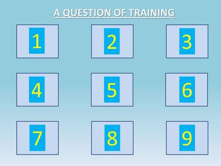 A QUESTION OF TRAINING 1 2 54 78 6 9 3. QUESTION OF TRAINING List the 5 stages of the Teaching/Training Cycle Answer.