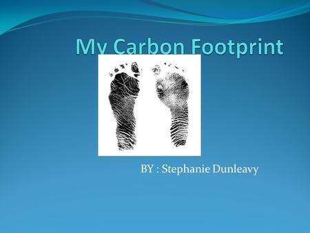 BY : Stephanie Dunleavy. A Carbon footprint is a measure of the impact our activities have on the environment, and in particular climate change. It relates.