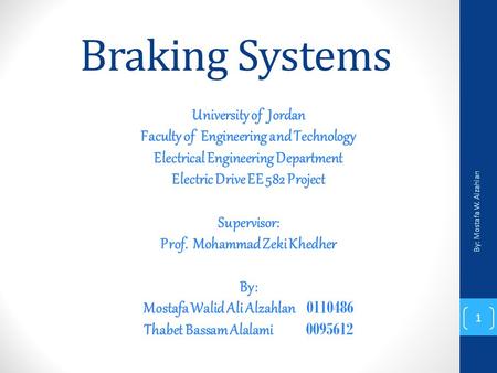 Braking Systems University of Jordan