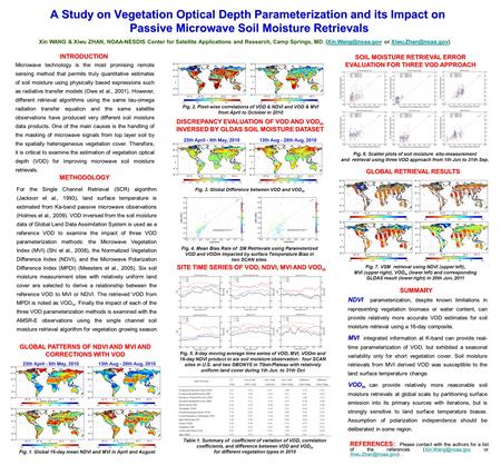 A Study on Vegetation OpticalDepth Parameterization and its Impact on Passive Microwave Soil Moisture Retrievals A Study on Vegetation Optical Depth Parameterization.
