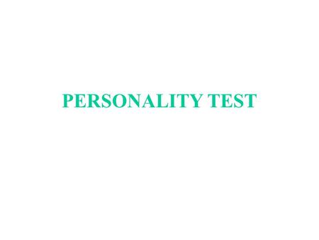 PERSONALITY TEST. The Dalai Lama said read it to see if it works for you. Very interesting. Just 4 questions and the answers will surprise you. Do not.