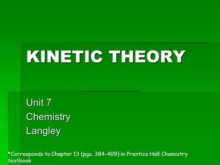 Unit 7 Chemistry Langley