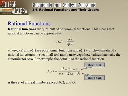 3.6: Rational Functions and Their Graphs