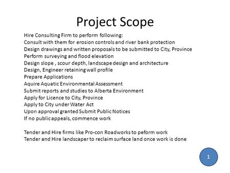 Project Scope Hire Consulting Firm to perform following: