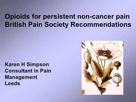 Opioids for persistent non-cancer pain