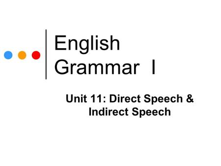 reported speech objectives