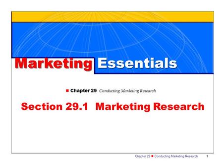 Section 29.1 Marketing Research