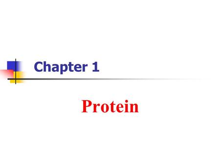 Chapter 1 Protein.