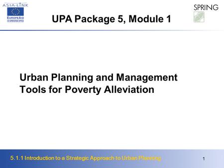 Urban Planning and Management Tools for Poverty Alleviation