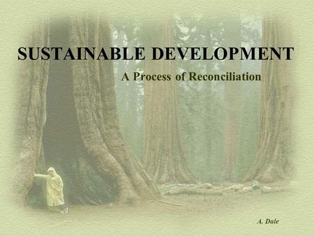 SUSTAINABLE DEVELOPMENT A Process of Reconciliation A. Dale.